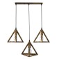 GloboStar® TRIANGLE 00624 Μοντέρνο Κρεμαστό Φωτιστικό Ράγα Τρίφωτο 3 x E27 IP20 Μπρούτζινο Μέταλλο - Μ70 x Π22 x Y130cm