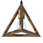 GloboStar® TRIANGLE 00624 Μοντέρνο Κρεμαστό Φωτιστικό Ράγα Τρίφωτο 3 x E27 IP20 Μπρούτζινο Μέταλλο - Μ70 x Π22 x Y130cm