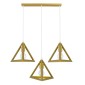 GloboStar® TRIANGLE 00625 Μοντέρνο Κρεμαστό Φωτιστικό Ράγα Τρίφωτο 3 x E27 IP20 Χρυσό Μέταλλο - Μ70 x Π22 x Y130cm
