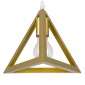GloboStar® TRIANGLE 00625 Μοντέρνο Κρεμαστό Φωτιστικό Ράγα Τρίφωτο 3 x E27 IP20 Χρυσό Μέταλλο - Μ70 x Π22 x Y130cm