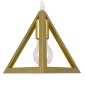 GloboStar® TRIANGLE 00625 Μοντέρνο Κρεμαστό Φωτιστικό Ράγα Τρίφωτο 3 x E27 IP20 Χρυσό Μέταλλο - Μ70 x Π22 x Y130cm