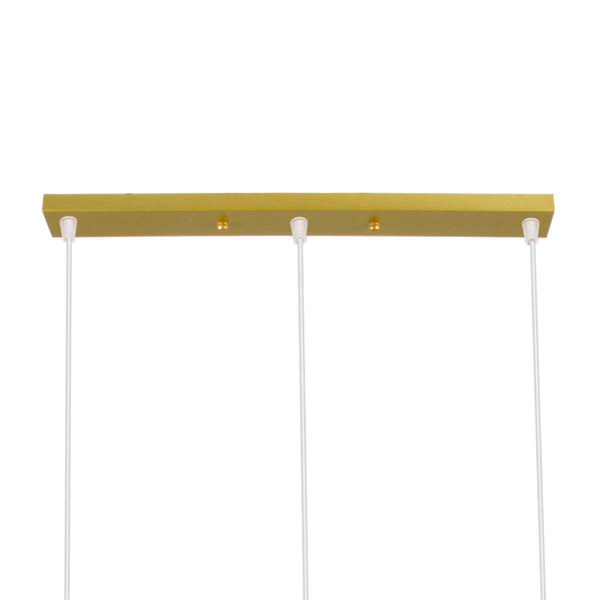 GloboStar® TRIANGLE 00625 Μοντέρνο Κρεμαστό Φωτιστικό Ράγα Τρίφωτο 3 x E27 IP20 Χρυσό Μέταλλο - Μ70 x Π22 x Y130cm