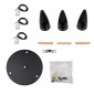 GloboStar® DILLON 00626 Μοντέρνο Κρεμαστό Φωτιστικό Καμπάνα Τρίφωτο 3 x E27 IP20 Μαύρο Μέταλλο με Μπεζ Ξύλο - Μ26 x Π26 x Υ130cm