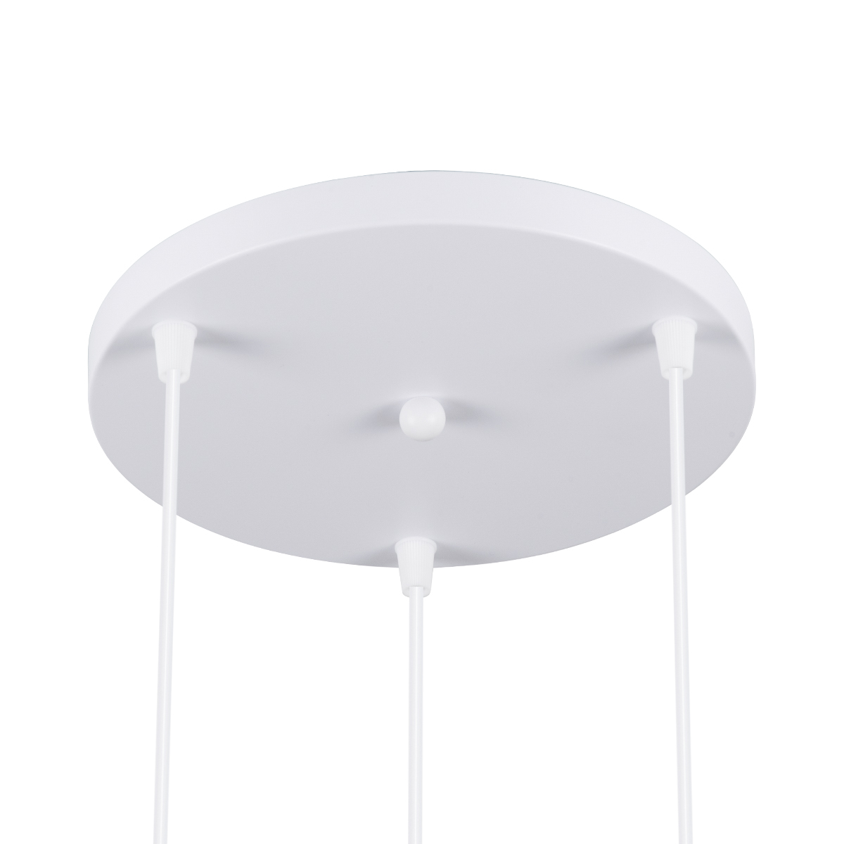GloboStar® DILLON 00627 Μοντέρνο Κρεμαστό Φωτιστικό Καμπάνα Τρίφωτο 3 x E27 IP20 Λευκό Μέταλλο με Μπεζ Ξύλο - Μ26 x Π26 x Υ130cm
