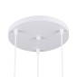 GloboStar® DILLON 00627 Μοντέρνο Κρεμαστό Φωτιστικό Καμπάνα Τρίφωτο 3 x E27 IP20 Λευκό Μέταλλο με Μπεζ Ξύλο - Μ26 x Π26 x Υ130cm