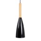 GloboStar® DILLON 00628 Μοντέρνο Κρεμαστό Φωτιστικό Καμπάνα Πολύφωτο 6 x E27 IP20 Μαύρο Μέταλλο με Μπεζ Ξύλο - Μ52 x Π52 x Y130cm