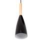 GloboStar® DILLON 00628 Μοντέρνο Κρεμαστό Φωτιστικό Καμπάνα Πολύφωτο 6 x E27 IP20 Μαύρο Μέταλλο με Μπεζ Ξύλο - Μ52 x Π52 x Y130cm
