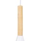 GloboStar® DILLON 00629 Μοντέρνο Κρεμαστό Φωτιστικό Καμπάνα Πολύφωτο 6 x E27 IP20 Λευκό Μέταλλο με Μπεζ Ξύλο - Μ52 x Π52 x Y130cm