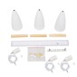 GloboStar® DILLON 00631 Μοντέρνο Κρεμαστό Φωτιστικό Ράγα Τρίφωτο 3 x E27 IP20 Λευκό Μέταλλο με Μπεζ Ξύλο - Μ54 x Π14 x Υ130cm