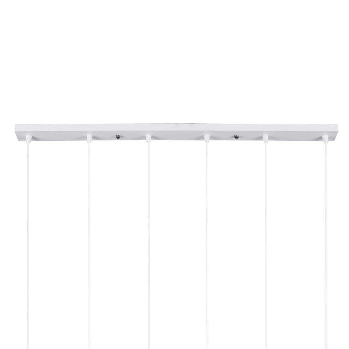 GloboStar® DILLON 00633 Μοντέρνο Κρεμαστό Φωτιστικό Ράγα Πολύφωτο 6 x E27 IP20 Λευκό Μέταλλο με Μπεζ Ξύλο - Μ84 x Π14 x Υ130cm