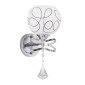 GloboStar® CANTER 00634 Μοντέρνο Επιτοίχιο Φωτιστικό Απλίκα Μονόφωτο 1 x E27 IP20 Ασημί Μέταλλο με Λευκό Γυαλί - Μ14 x Π15 x Υ30cm