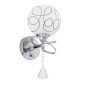 GloboStar® CANTER 00634 Μοντέρνο Επιτοίχιο Φωτιστικό Απλίκα Μονόφωτο 1 x E27 IP20 Ασημί Μέταλλο με Λευκό Γυαλί - Μ14 x Π15 x Υ30cm