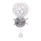 GloboStar® CANTER 00634 Μοντέρνο Επιτοίχιο Φωτιστικό Απλίκα Μονόφωτο 1 x E27 IP20 Ασημί Μέταλλο με Λευκό Γυαλί - Μ14 x Π15 x Υ30cm