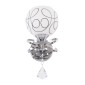 GloboStar® CANTER 00634 Μοντέρνο Επιτοίχιο Φωτιστικό Απλίκα Μονόφωτο 1 x E27 IP20 Ασημί Μέταλλο με Λευκό Γυαλί - Μ14 x Π15 x Υ30cm