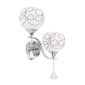 GloboStar® CANTER 00635 Μοντέρνο Επιτοίχιο Φωτιστικό Απλίκα Δίφωτο 2 x E27 IP20 Ασημί Μέταλλο με Λευκό Γυαλί - Μ32 x Π15 x Υ40cm