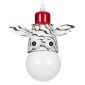 GloboStar® ZEBRA 00639 Παιδικό Κρεμαστό Φωτιστικό Φιγούρα Μονόφωτο 1 x E27 IP20 Λευκό, Μαύρο & Κόκκινο Μέταλλο - Μ19 x Π10.5 x Υ13.5cm
