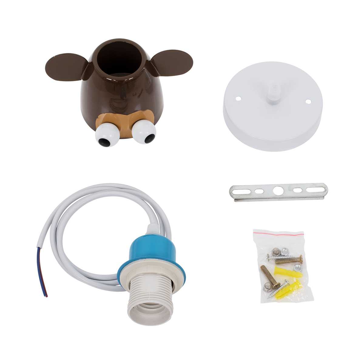 GloboStar® MONKEY 00640 Παιδικό Κρεμαστό Φωτιστικό Φιγούρα Μονόφωτο 1 x E27 IP20 Πολύχρωμο Μέταλλο - Μ14.5 x Π10.5 x Υ13.5cm