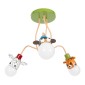 GloboStar® ZOO 00641 Παιδικό Κρεμαστό Φωτιστικό Φιγούρα Τρίφωτο 3 x E27 IP20 Πολύχρωμο Μέταλλο - Μ80 x Π80 x Υ39cm
