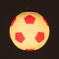 GloboStar® FOOTBALL 00642 Παιδικό Κρεμαστό Φωτιστικό Μπάλα Μονόφωτο 1 x E27 IP20 Λευκό & Κόκκινο Γυαλί - Μ15 x Π15 x Y18cm