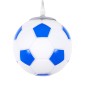 GloboStar® FOOTBALL 00644 Παιδικό Κρεμαστό Φωτιστικό Μπάλα Μονόφωτο 1 x E27 IP20 Λευκό & Μπλε Γυαλί - Μ15 x Π15 x Y18cm