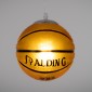 GloboStar® SPALDING NBA 00645 Παιδικό Κρεμαστό Φωτιστικό Μπάλα Μονόφωτο 1 x E27 IP20 Πορτοκαλί & Μαύρο Γυαλί - Μ18 x Π18 x Υ18cm