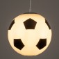 GloboStar® FOOTBALL 00647 Παιδικό Κρεμαστό Φωτιστικό Μπάλα Μονόφωτο 1 x E27 IP20 Λευκό & Μαύρο Γυαλί - Μ25 x Π25 x Υ25cm