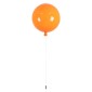 GloboStar® BALLOON 00650 Παιδικό Φωτιστικό Οροφής Μπάλα Μονόφωτο 1 x E27 IP20 Πορτοκαλί Πλαστικό με Ασημί Μέταλλο - Μ30 x Π30 x Υ33cm