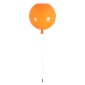 GloboStar® BALLOON 00650 Παιδικό Φωτιστικό Οροφής Μπάλα Μονόφωτο 1 x E27 IP20 Πορτοκαλί Πλαστικό με Ασημί Μέταλλο - Μ30 x Π30 x Υ33cm