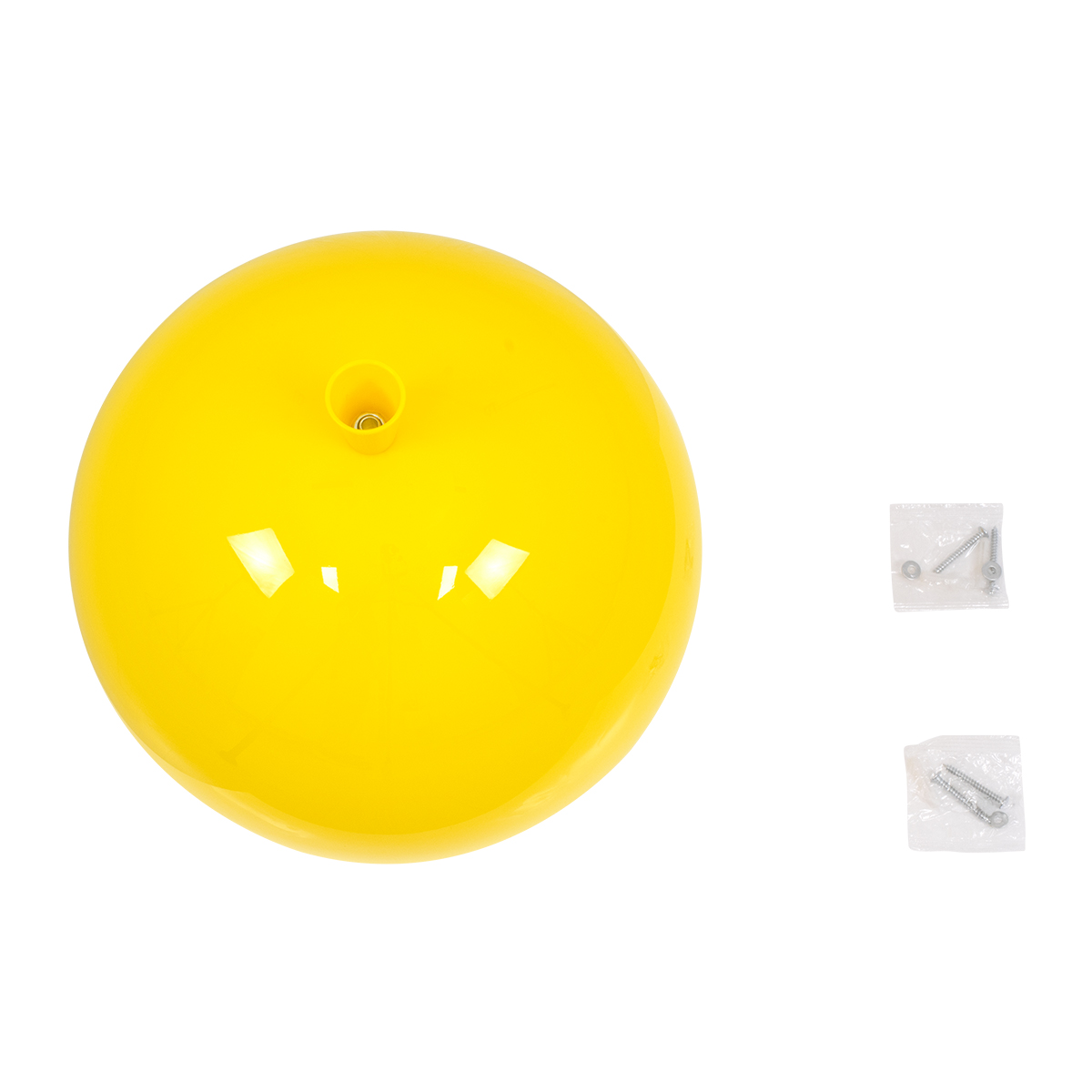 GloboStar® BALLOON 00651 Παιδικό Φωτιστικό Οροφής Μπάλα Μονόφωτο 1 x E27 IP20 Κίτρινο Πλαστικό με Ασημί Μέταλλο - Μ30 x Π30 x Υ33cm
