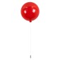 GloboStar® BALLOON 00652 Παιδικό Φωτιστικό Οροφής Μπάλα Μονόφωτο 1 x E27 IP20 Κόκκινο Πλαστικό με Ασημί Μέταλλο - Μ30 x Π30 x Υ33cm