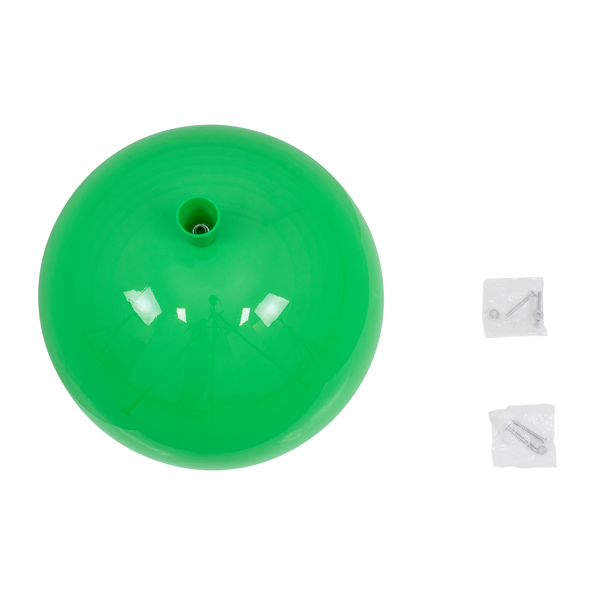 GloboStar® BALLOON 00653 Παιδικό Φωτιστικό Οροφής Μπάλα Μονόφωτο 1 x E27 IP20 Πράσινο Πλαστικό με Ασημί Μέταλλο - Μ30 x Π30 x Υ33cm
