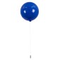 GloboStar® BALLOON 00654 Παιδικό Φωτιστικό Οροφής Μπάλα Μονόφωτο 1 x E27 IP20 Μπλε Πλαστικό με Ασημί Μέταλλο - Μ30 x Π30 x Υ33cm