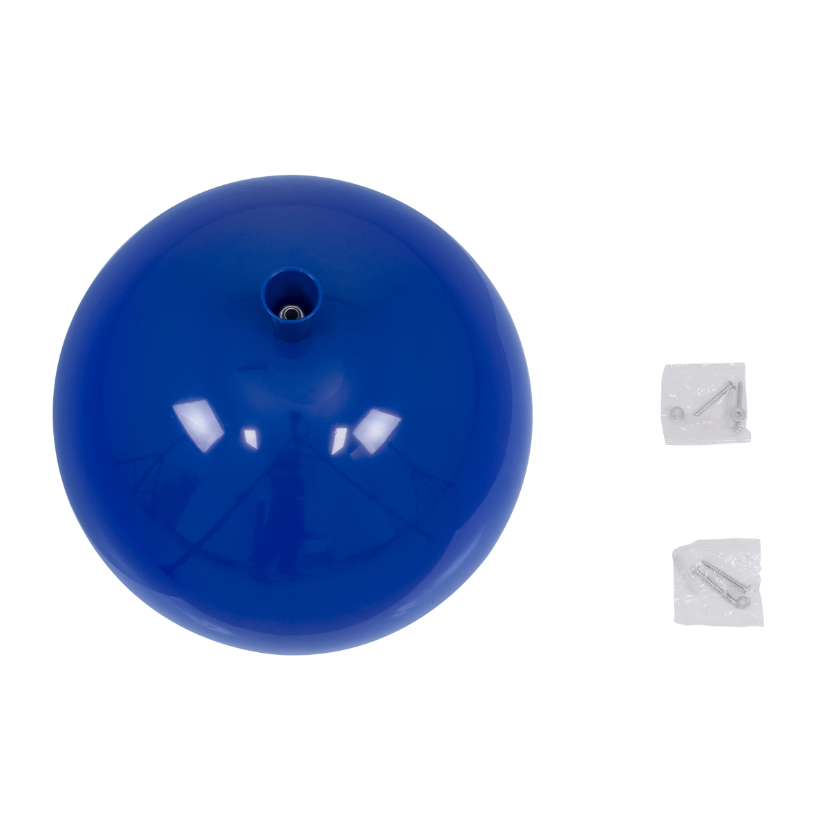 GloboStar® BALLOON 00654 Παιδικό Φωτιστικό Οροφής Μπάλα Μονόφωτο 1 x E27 IP20 Μπλε Πλαστικό με Ασημί Μέταλλο - Μ30 x Π30 x Υ33cm