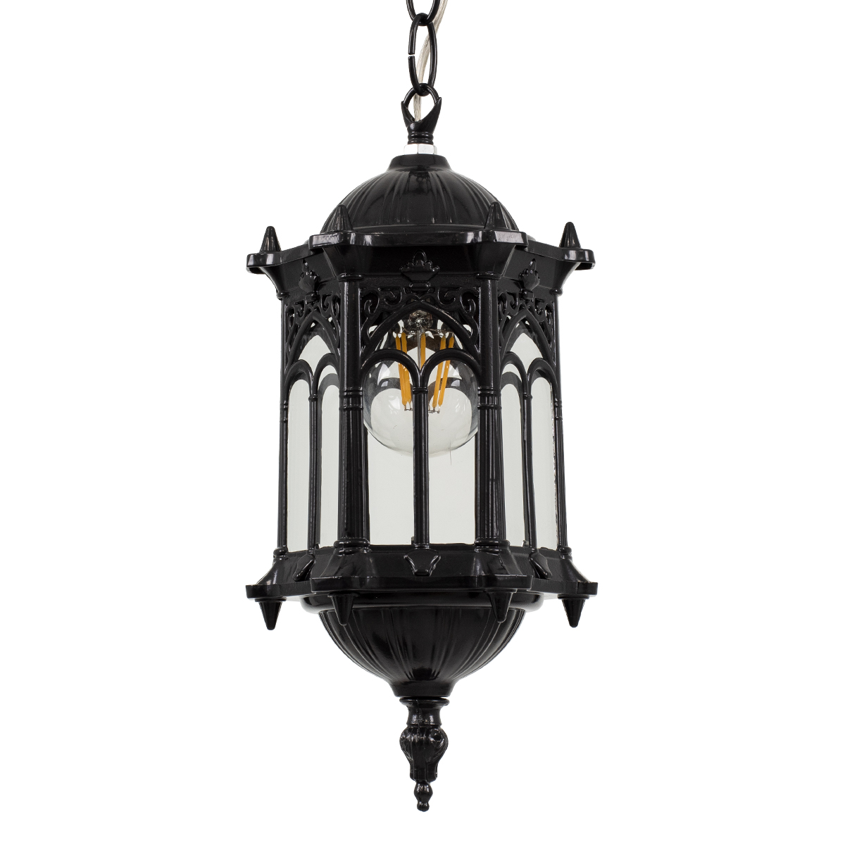 GloboStar® DARCY 00655 Vintage Κρεμαστό Φωτιστικό Πλέγμα Μονόφωτο 1 x E27 IP20 Μαύρο Μέταλλο - Μ15.5 x Π15.5 x Υ32.5cm