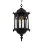 GloboStar® DARCY 00655 Vintage Κρεμαστό Φωτιστικό Πλέγμα Μονόφωτο 1 x E27 IP20 Μαύρο Μέταλλο - Μ15.5 x Π15.5 x Υ32.5cm