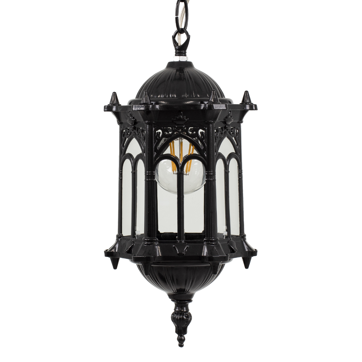 GloboStar® DARCY 00655 Vintage Κρεμαστό Φωτιστικό Πλέγμα Μονόφωτο 1 x E27 IP20 Μαύρο Μέταλλο - Μ15.5 x Π15.5 x Υ32.5cm