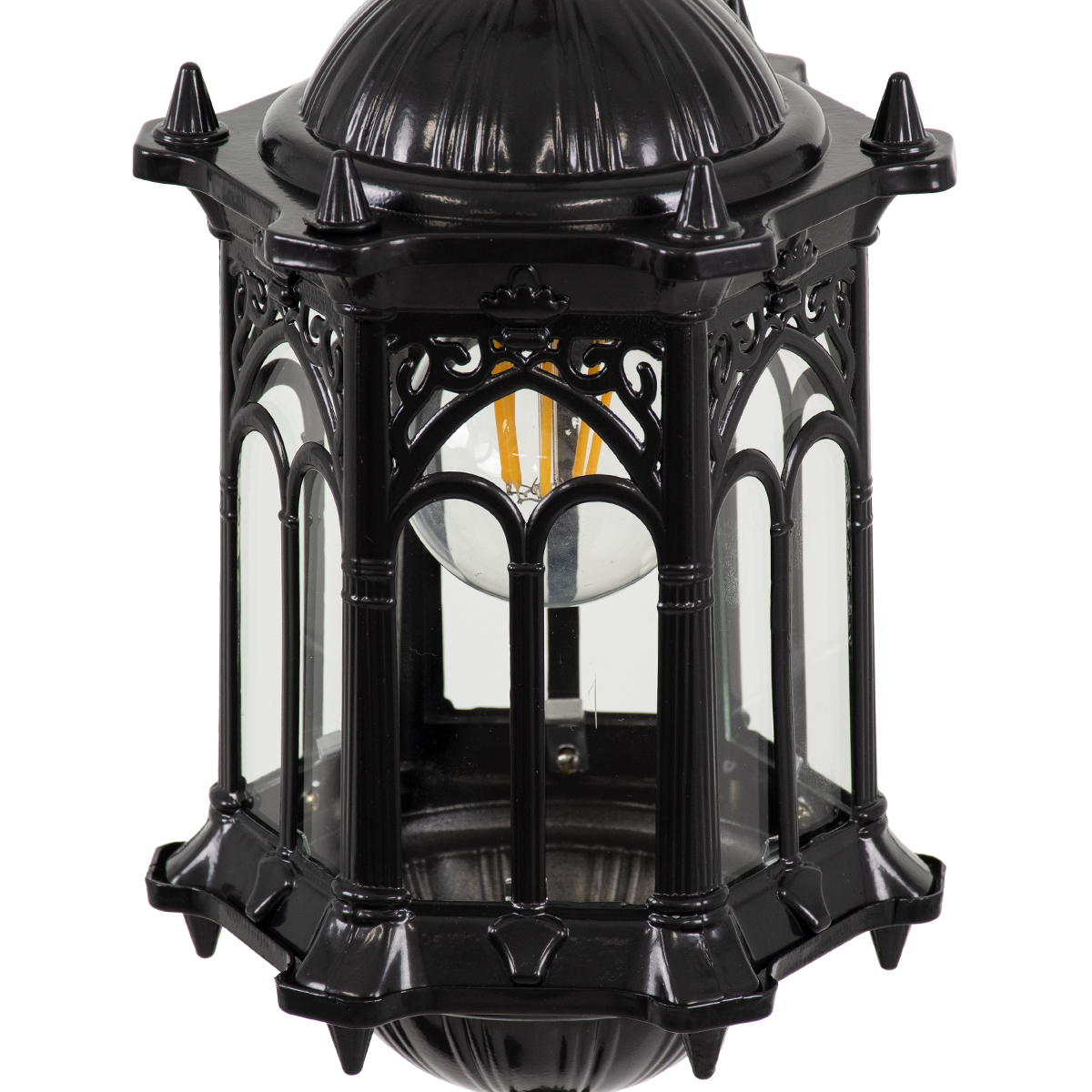 GloboStar® DARCY 00655 Vintage Κρεμαστό Φωτιστικό Πλέγμα Μονόφωτο 1 x E27 IP20 Μαύρο Μέταλλο - Μ15.5 x Π15.5 x Υ32.5cm