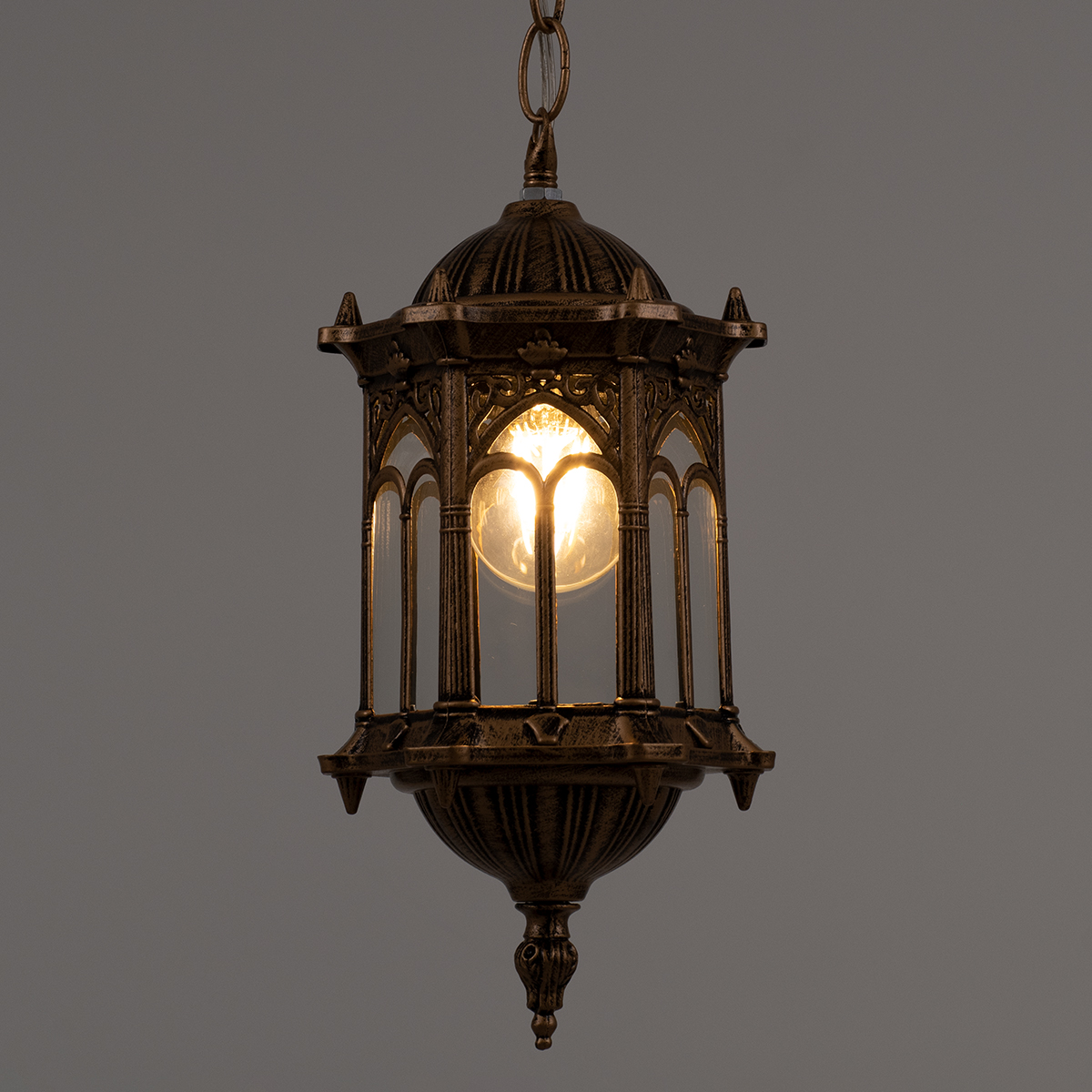 GloboStar® DARCY 00656 Vintage Κρεμαστό Φωτιστικό Πλέγμα Μονόφωτο 1 x E27 IP20 Μπρούτζινο Μέταλλο - Μ15.5 x Π15.5 x Υ32.5cm