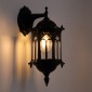 GloboStar® DARCY 00657 Vintage Επιτοίχιο Φωτιστικό Απλίκα Μονόφωτο 1 x E27 IP20 Μαύρο Μέταλλο με Διάφανο Γυαλί - Φ15.5 x Y34.5cm