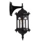 GloboStar® DARCY 00657 Vintage Επιτοίχιο Φωτιστικό Απλίκα Μονόφωτο 1 x E27 IP20 Μαύρο Μέταλλο με Διάφανο Γυαλί - Φ15.5 x Y34.5cm