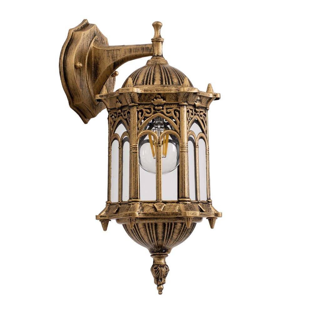 GLOBOSTAR® DARCY 00658 Vintage Φωτιστικό Τοίχου - Απλίκα με Ντουί 1 x E27 AC 220-240V IP20 - Μπρούτζινο Εφέ Σκουριάς - Μ15.5 x Π15.5 x Υ34.5cm
