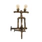 GloboStar® SWIFTWALKER 00659 Vintage Επιτοίχιο Φωτιστικό Απλίκα Τρίφωτο 3 x E27 IP20 Μπρούτζινο & Κόκκινο Μέταλλο - Μ85 x Π29.5 x Υ55cm
