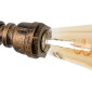 GloboStar® SWIFTWALKER 00659 Vintage Επιτοίχιο Φωτιστικό Απλίκα Τρίφωτο 3 x E27 IP20 Μπρούτζινο & Κόκκινο Μέταλλο - Μ85 x Π29.5 x Υ55cm