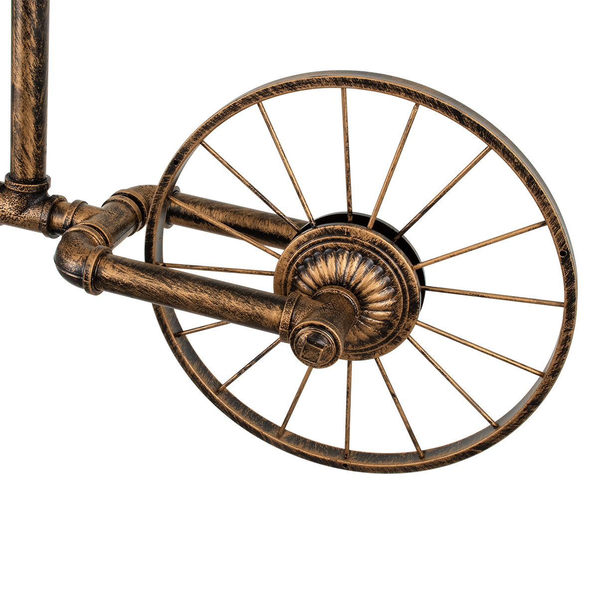 GloboStar® SWIFTWALKER 00660 Vintage Κρεμαστό Φωτιστικό Φιγούρα Τρίφωτο 3 x E27 IP20 Μπρούτζινο & Κόκκινο Μέταλλο - Μ85 x Π29.5 x Υ55cm