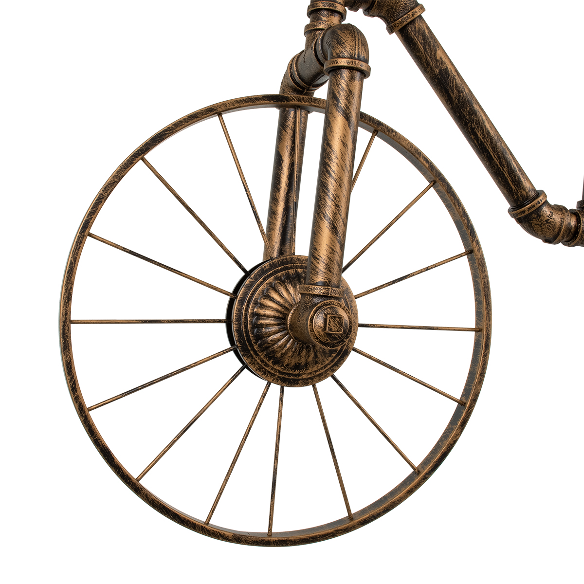 GloboStar® SWIFTWALKER 00660 Vintage Κρεμαστό Φωτιστικό Φιγούρα Τρίφωτο 3 x E27 IP20 Μπρούτζινο & Κόκκινο Μέταλλο - Μ85 x Π29.5 x Υ55cm