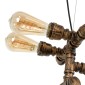 GloboStar® SWIFTWALKER 00660 Vintage Κρεμαστό Φωτιστικό Φιγούρα Τρίφωτο 3 x E27 IP20 Μπρούτζινο & Κόκκινο Μέταλλο - Μ85 x Π29.5 x Υ55cm