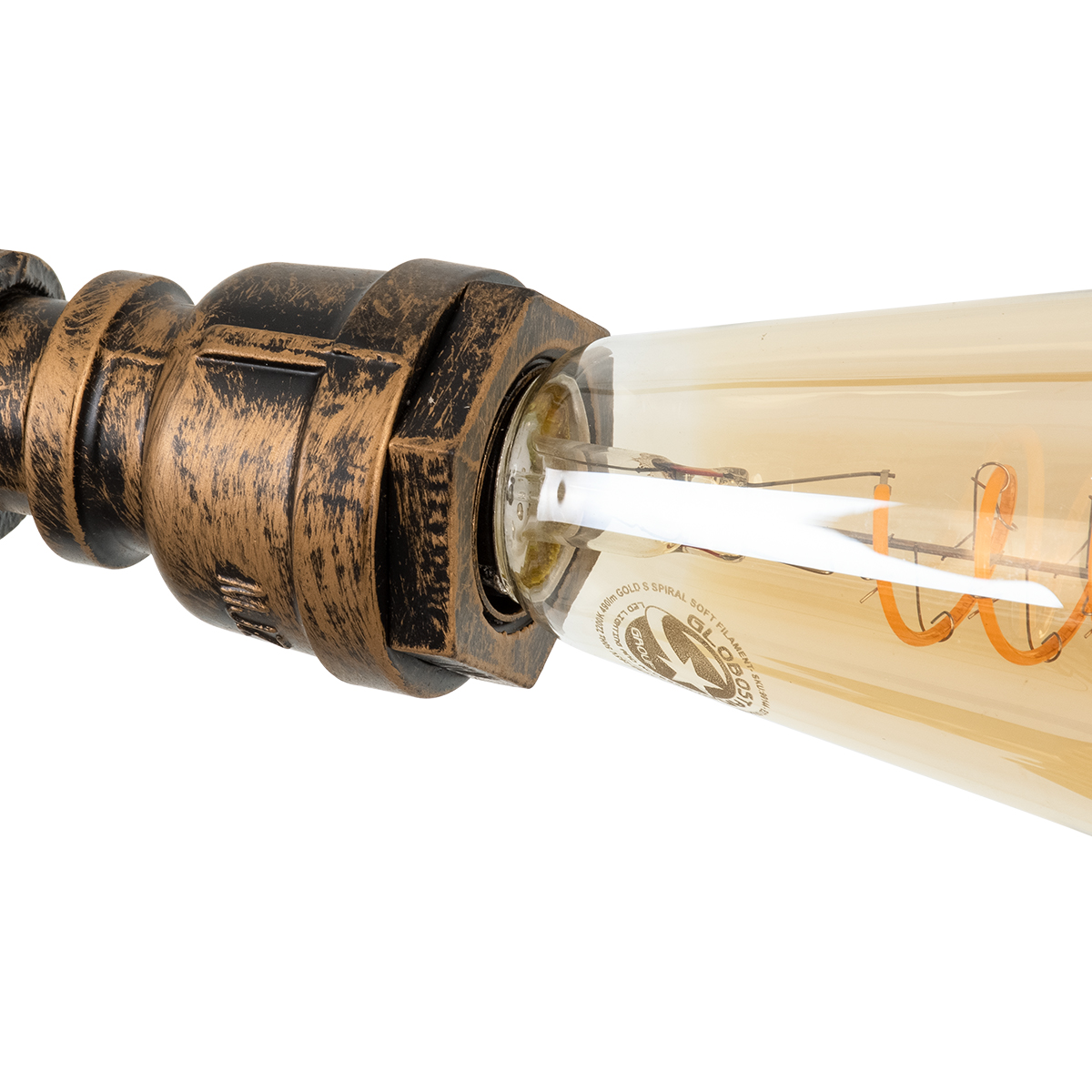 GloboStar® SWIFTWALKER 00660 Vintage Κρεμαστό Φωτιστικό Φιγούρα Τρίφωτο 3 x E27 IP20 Μπρούτζινο & Κόκκινο Μέταλλο - Μ85 x Π29.5 x Υ55cm