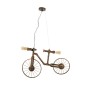 GloboStar® SWIFTWALKER 00660 Vintage Κρεμαστό Φωτιστικό Φιγούρα Τρίφωτο 3 x E27 IP20 Μπρούτζινο & Κόκκινο Μέταλλο - Μ85 x Π29.5 x Υ55cm