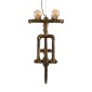 GloboStar® SWIFTWALKER 00660 Vintage Κρεμαστό Φωτιστικό Φιγούρα Τρίφωτο 3 x E27 IP20 Μπρούτζινο & Κόκκινο Μέταλλο - Μ85 x Π29.5 x Υ55cm