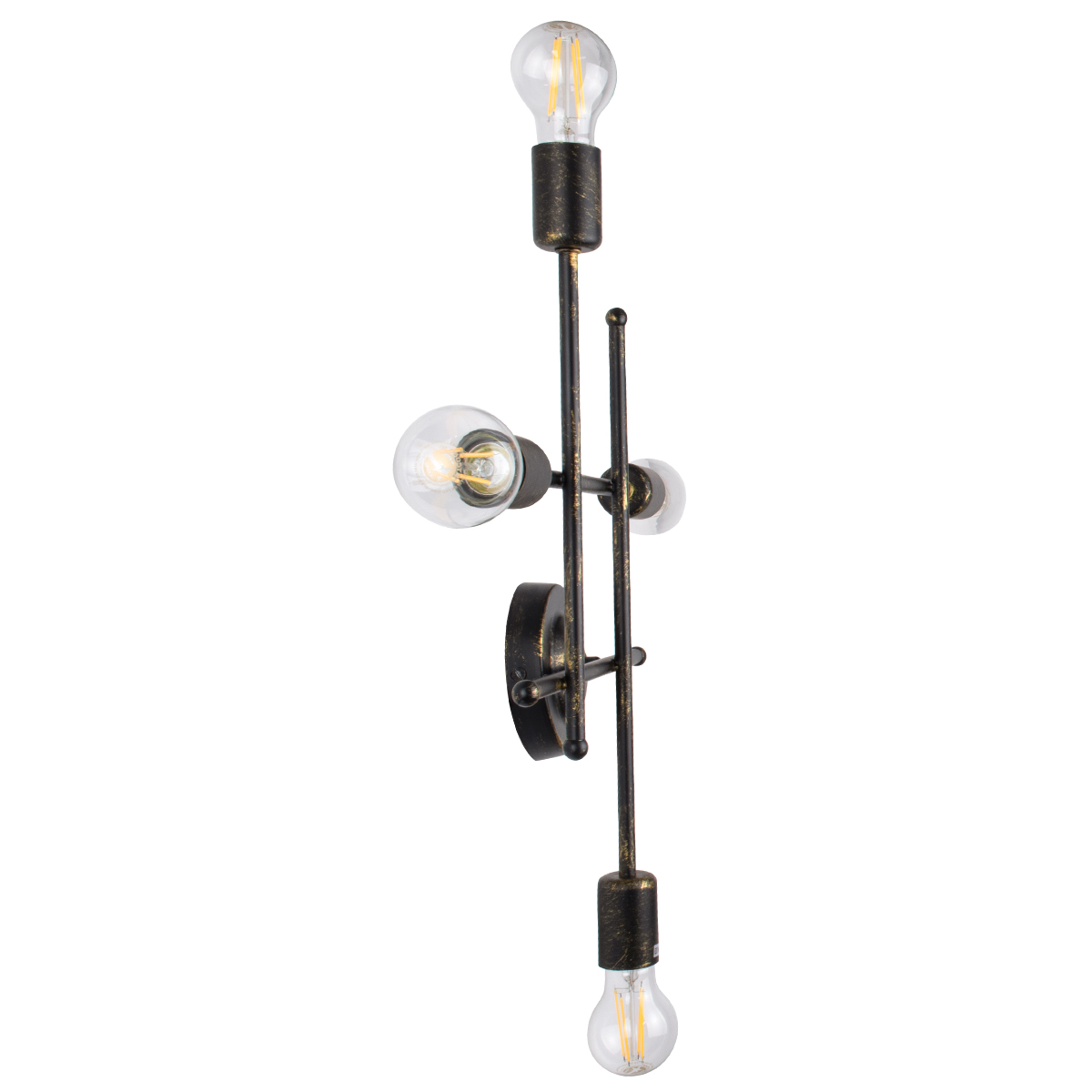 GloboStar® PIPING 00663 Vintage Επιτοίχιο Φωτιστικό Πολύφωτο 4xE27 IP20 Μπρούτζινο Μέταλλο - Μ40 x Π9 x Υ52cm